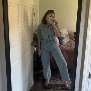 MNG Denim Short Sleeve Jumpsuit